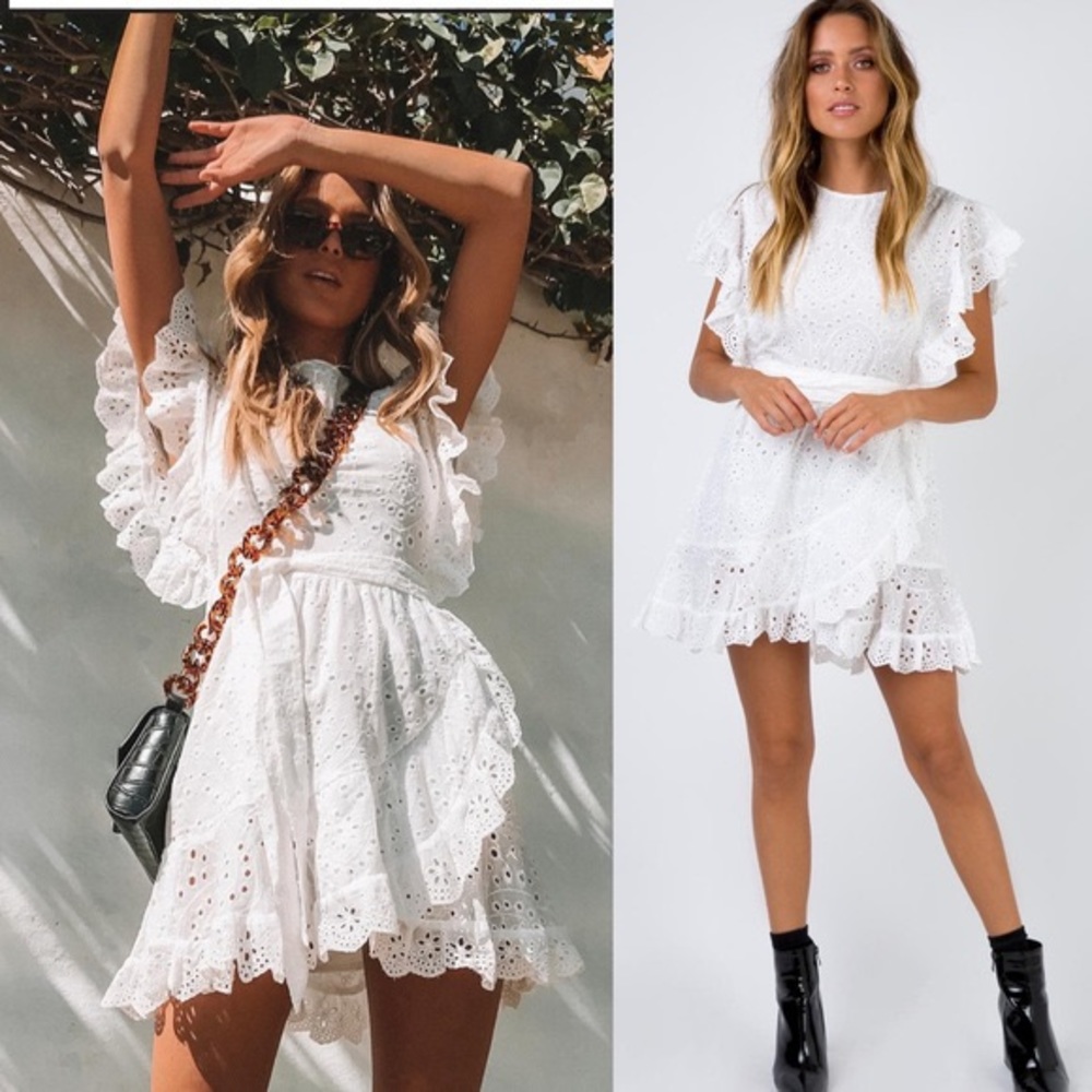 NWT Princess Polly White Eyelet Mini Dress